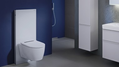 Geberit Monolith rezervuar modüllü banyo, beyaz