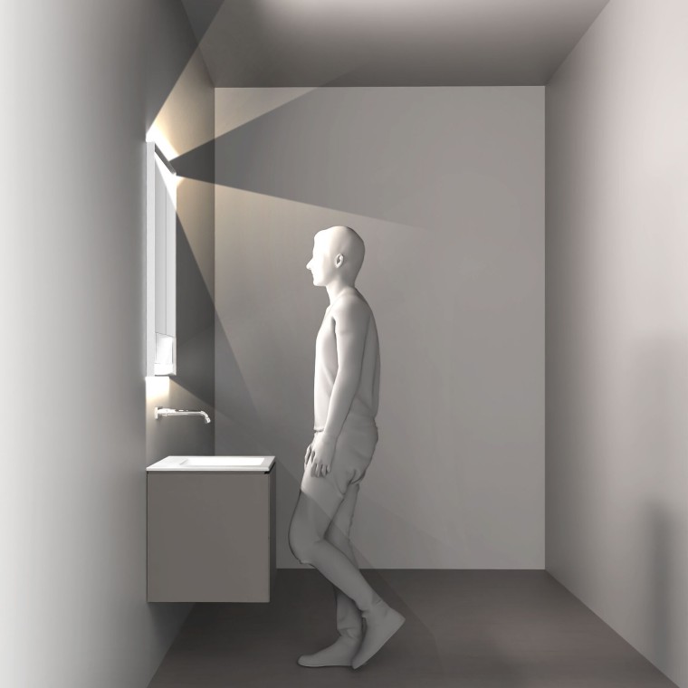 Illustration of lighting at the washbasin (© Geberit)
