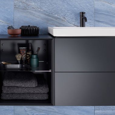 Açık yan elemanlı Geberit ONE lavabo dolabı Açık yan elemanlı Geberit ONE lavabo dolabı