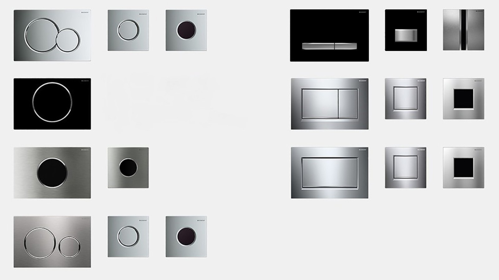 Geberit kumanda kapakları tasarım serilerine genel bakış