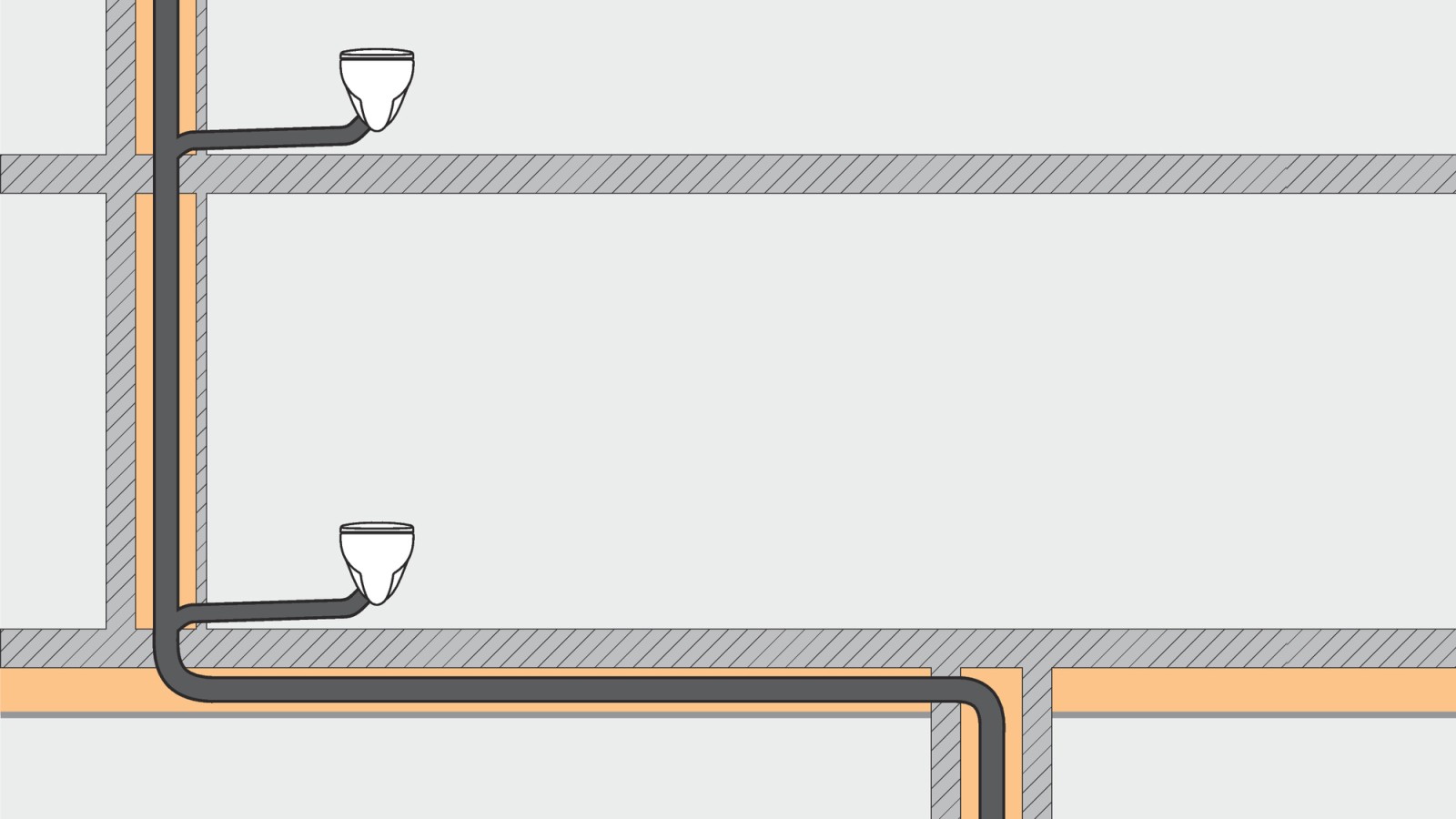Geberit SuperTube kullanılan drenaj sistemleri, daha az alan gerektirir ve planlamada daha fazla özgürlük sağlar.
