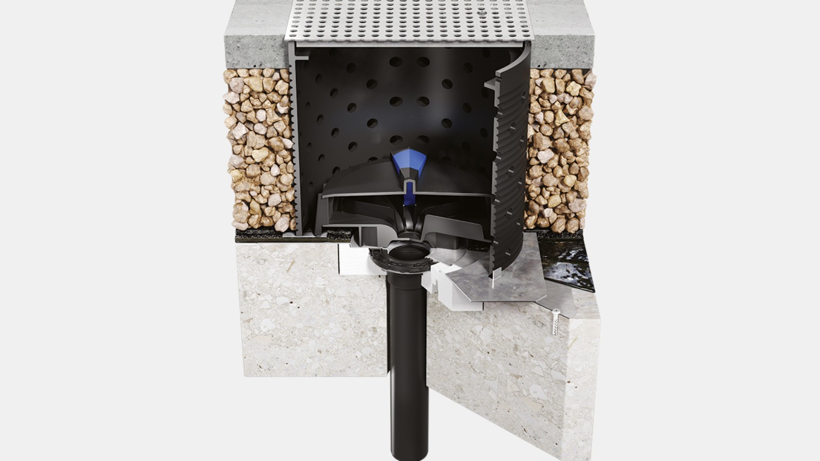 Geberit Pluvia set ile "üzerinde yürünebilir" şekilde uygulanır Geberit Pluvia set ile "üzerinde yürünebilir" şekilde uygulanır