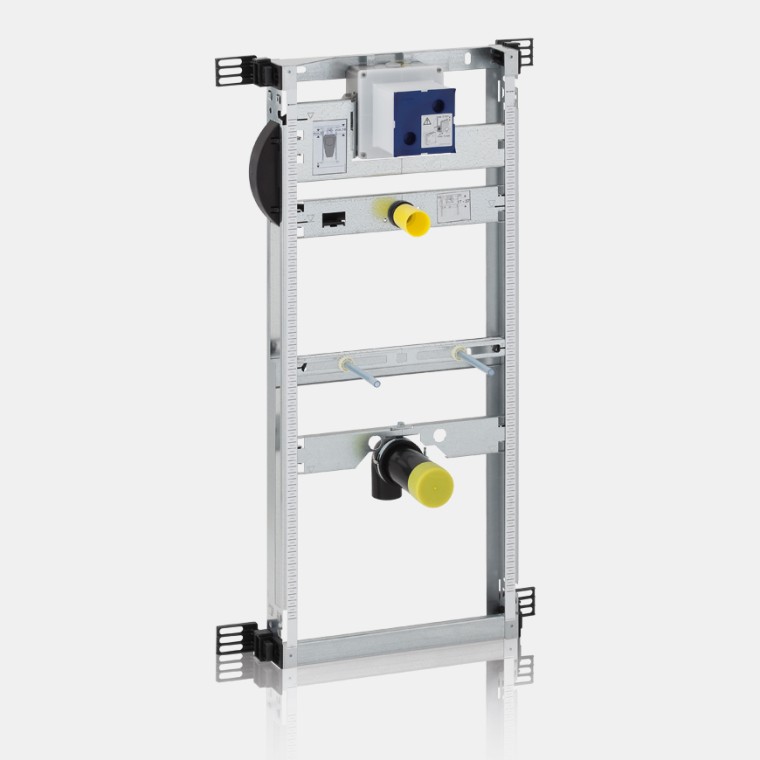 Tuğla duvar konstrüksiyonu için Geberit Kombifix lavabo elemanı Tuğla duvar konstrüksiyonu için Geberit Kombifix lavabo elemanı