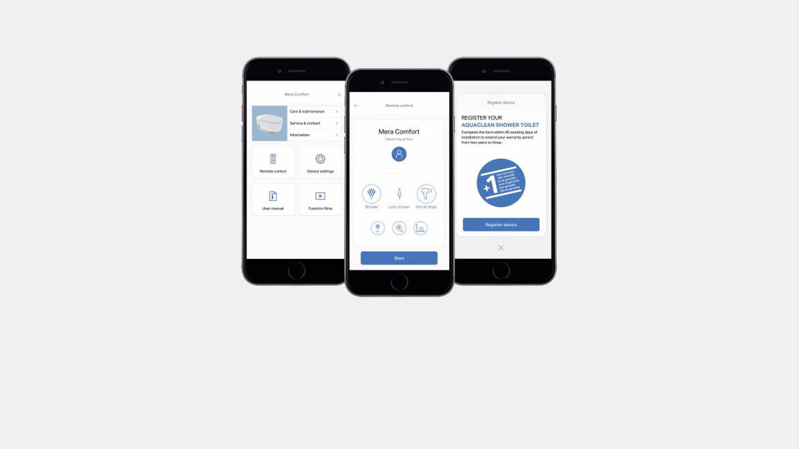Geberit Home uygulama sayfaları