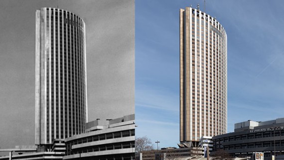Beton görünümlü otel kompleksinin dış cephesi bugüne kadar pek değişmemiştir (© Daniel Osso) Beton görünümlü otel kompleksinin dış cephesi bugüne kadar pek değişmemiştir (© Daniel Osso)