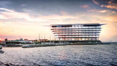 Danimarka'nın Kastrup kentindeki ilaç şirketi Ferring Pharmaceuticals'ın yeni merkezi: Yüzecek kadar hafif bir ada (©Foster&Partners)