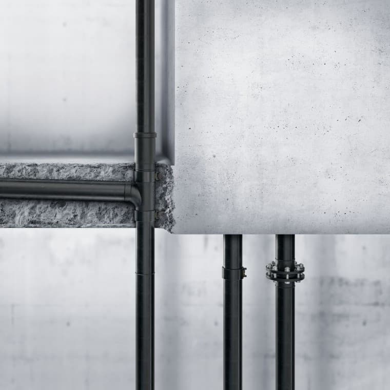 Geberit HDPE betona da döşenebilir Geberit HDPE betona da döşenebilir